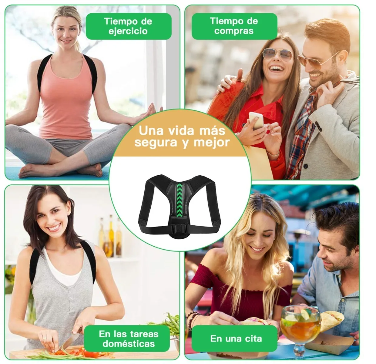 Corrector Postura Espalda Para Hombre Y Mujer Ajustable Faja S