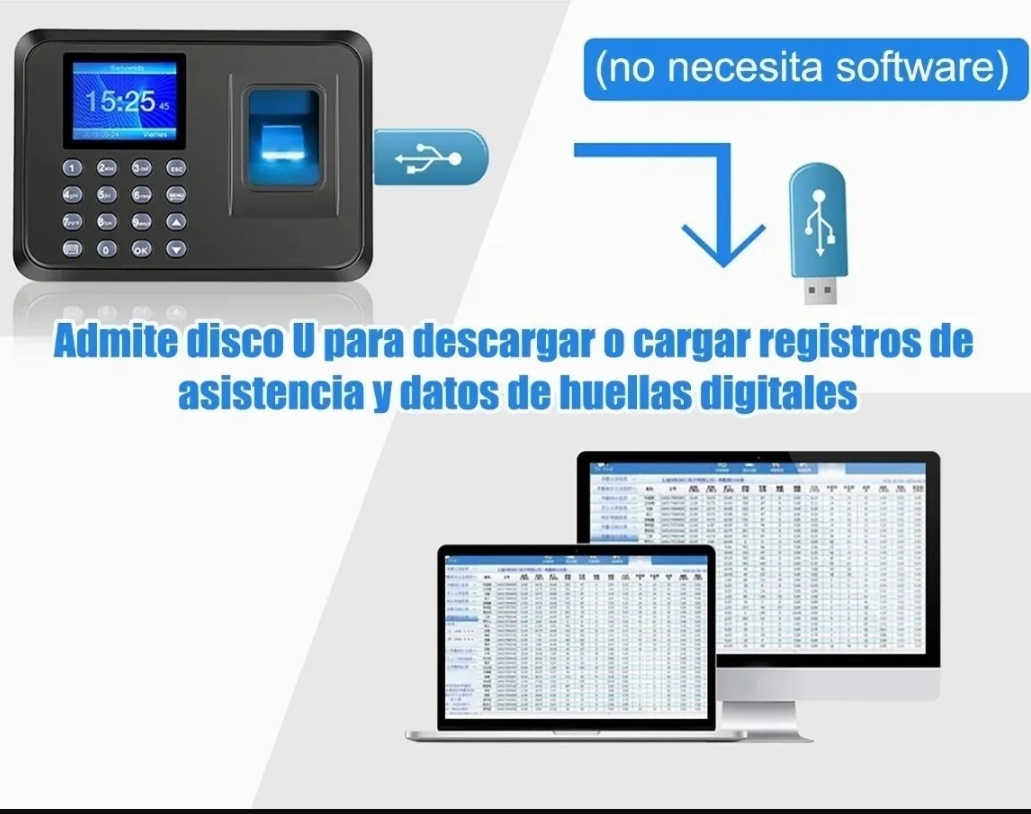 Reloj Checador Digital Biometrico Huella Software Incluido