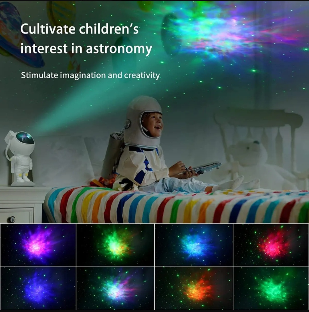 Lámparas Led Astronauta Proyector De Galáxia Estrella Mesa