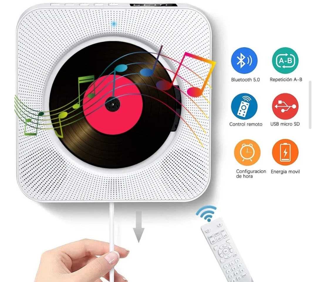 Reproductor De Cd De Música Portátil De Pared.