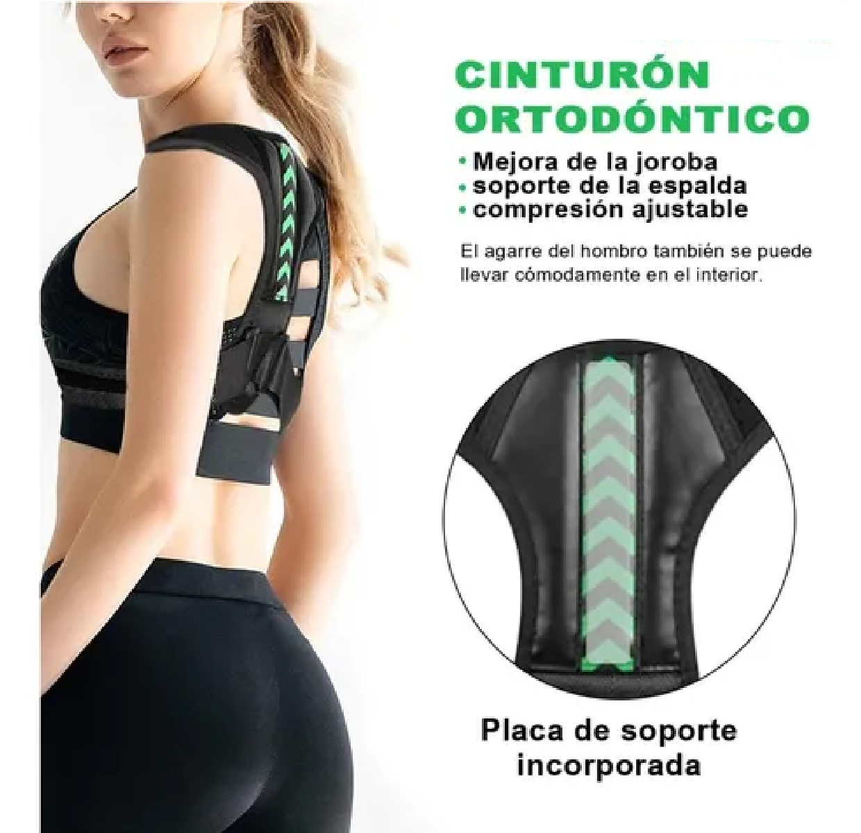 Corrector Postura Espalda Para Hombre Y Mujer Ajustable Faja M