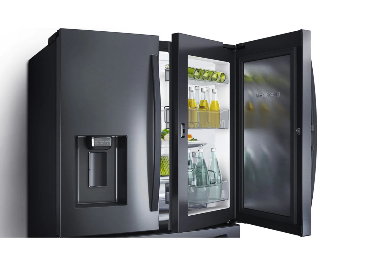 Refrigerador 28 pies food show case color negro marca samsung