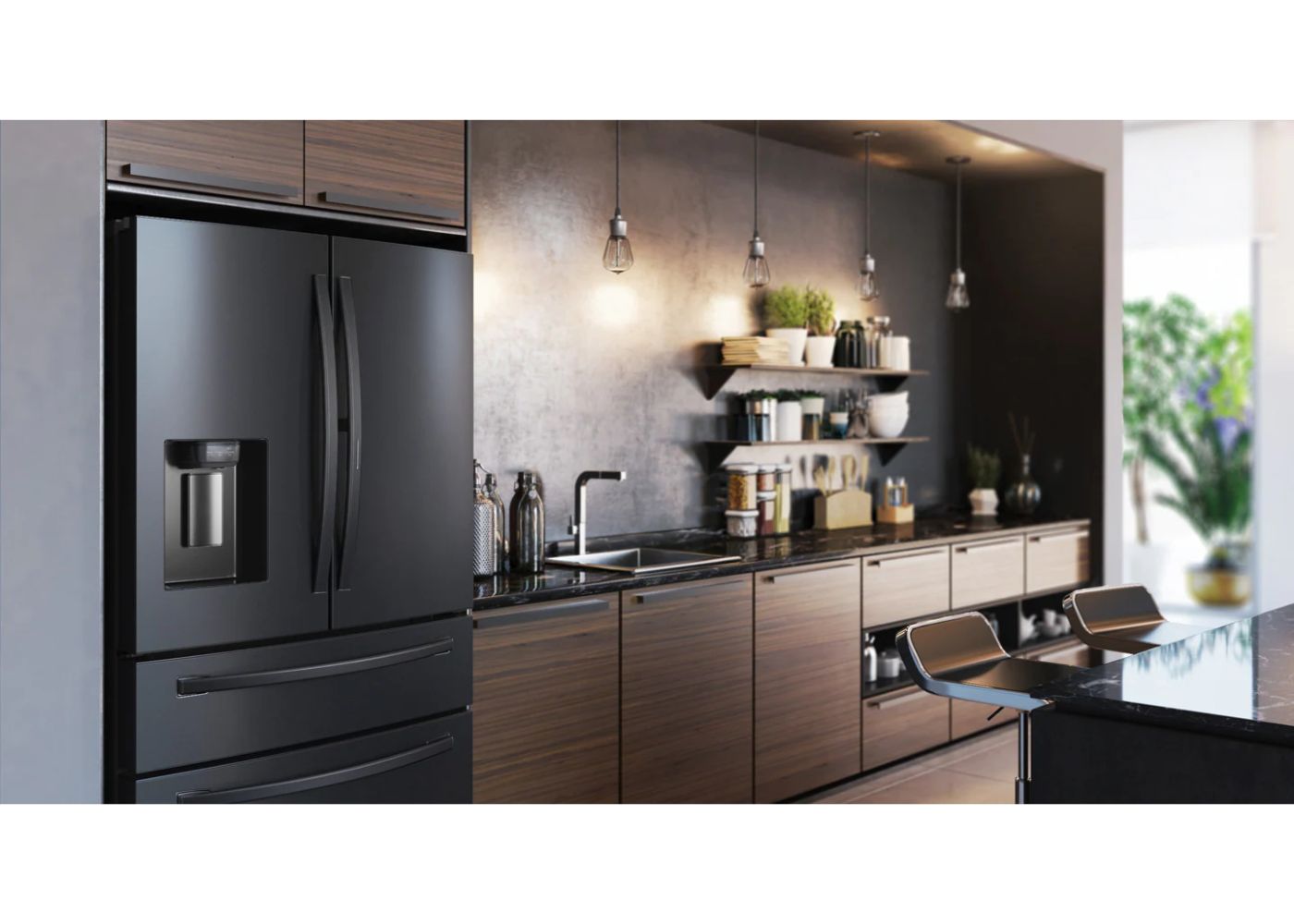 Refrigerador 28 pies food show case color negro marca samsung