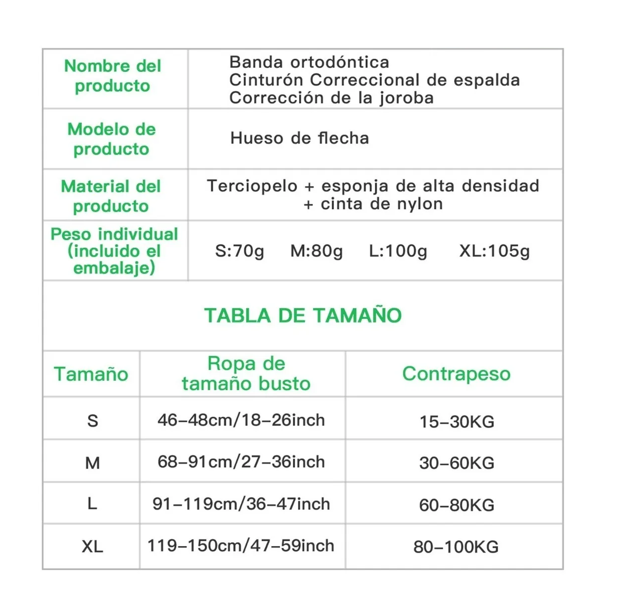 Corrector Postura Espalda Para Hombre Y Mujer Ajustable Faja L