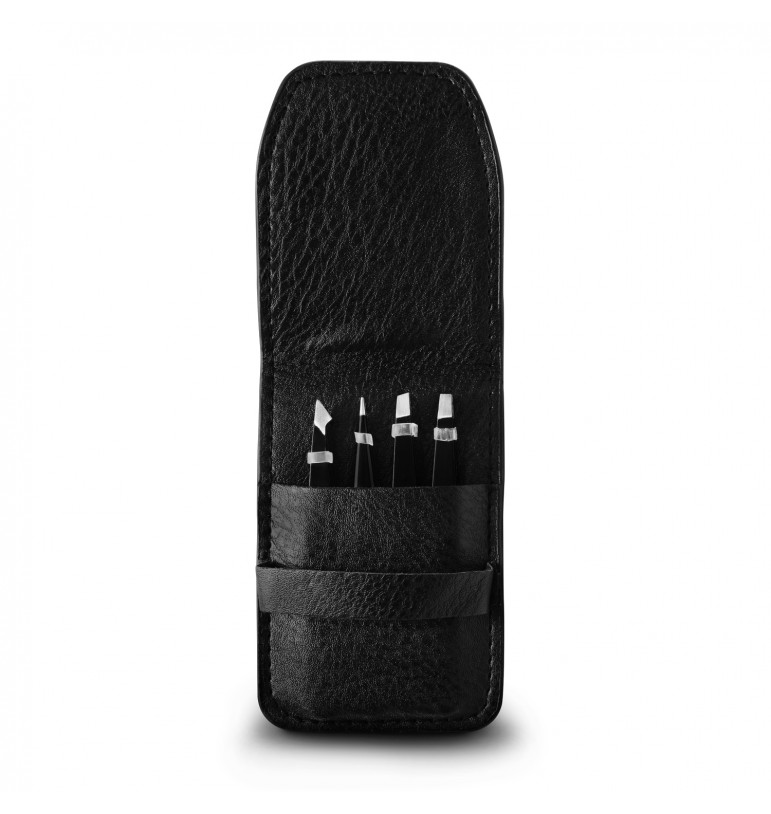 Juego de 4 pinzas profesionales para depilar con estuche