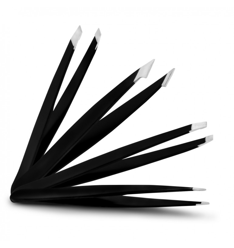 Juego de 4 pinzas profesionales para depilar con estuche