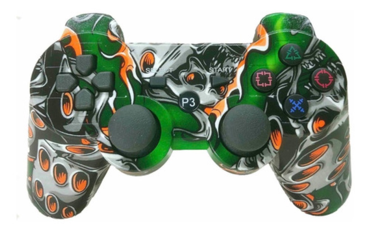 Control Inalámbrico Colors Compatible Con Ps3 Camuflaje Verde