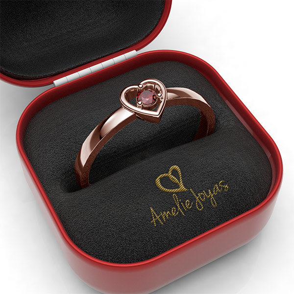 Anillo para dama/promesa en Oro Rosa de 10K Amelie Joyas