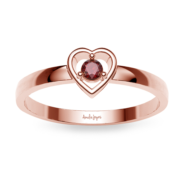 Anillo para dama/promesa en Oro Rosa de 10K Amelie Joyas