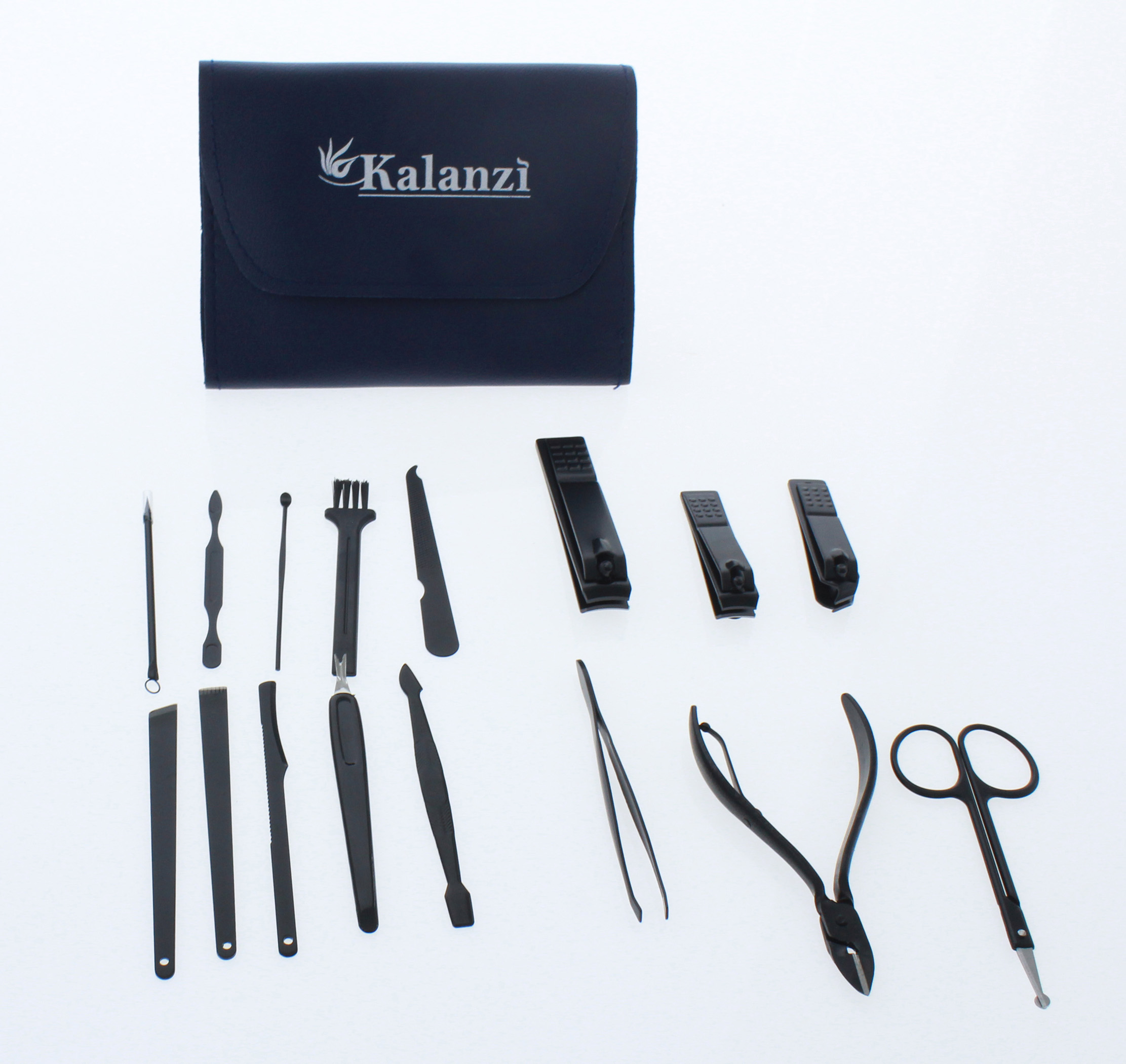 Kit Manicura Pedicura 16 En 1 Set Acero Inoxidable Viaje Color Azul