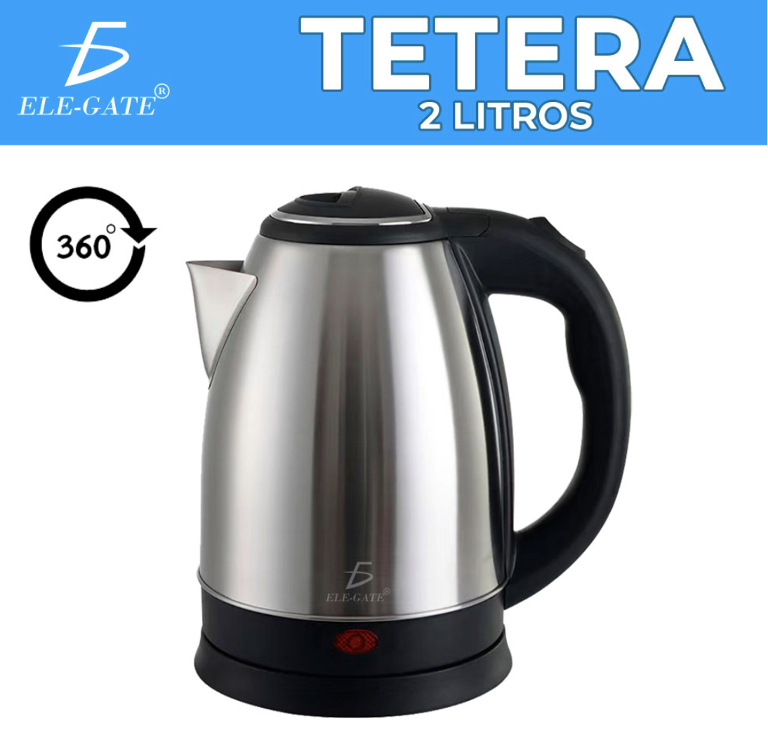Jarra Tetera Cafetera Electrica 2 Litros Acero Inoxidable Portatil