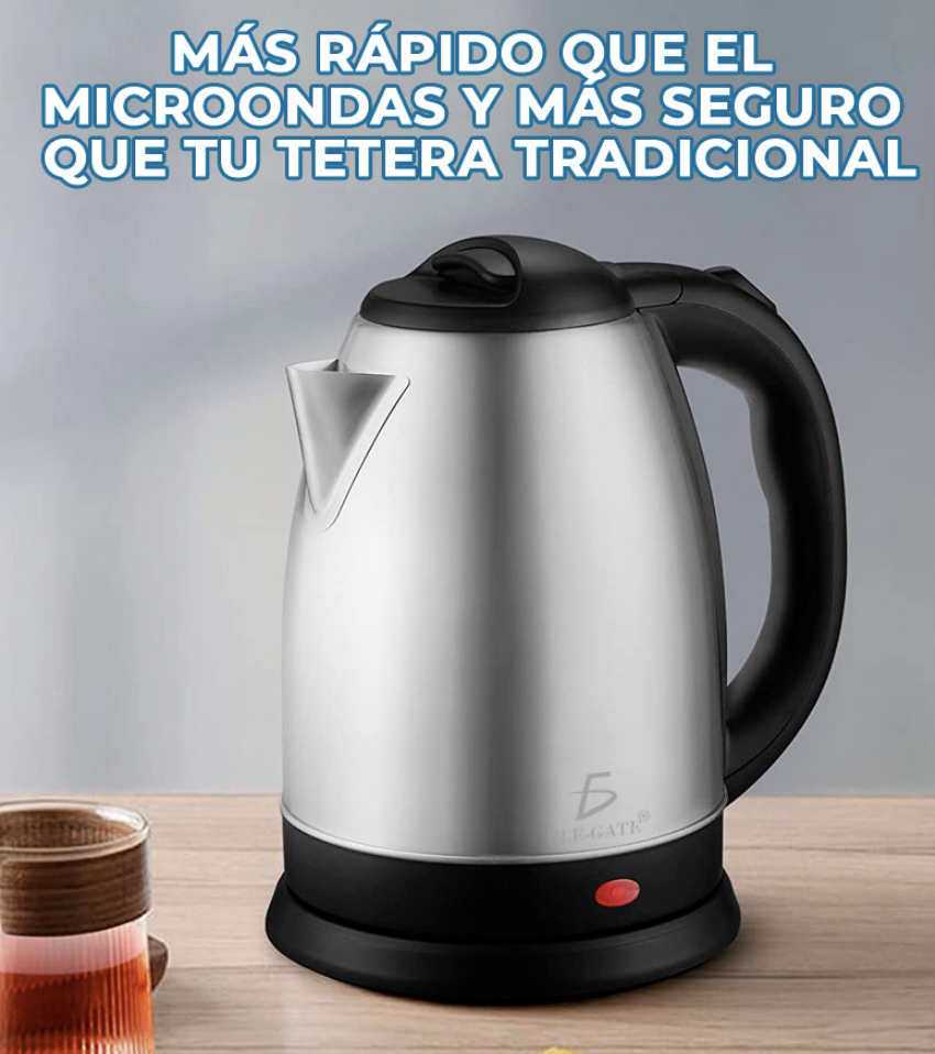 Jarra Tetera Cafetera Electrica 2 Litros Acero Inoxidable Portatil
