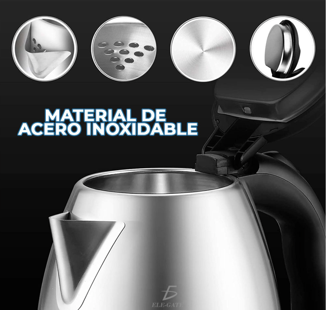 Jarra Tetera Cafetera Electrica 2 Litros Acero Inoxidable Portatil