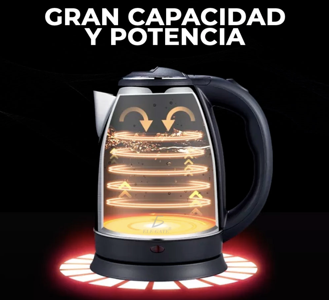 Jarra Tetera Cafetera Electrica 2 Litros Acero Inoxidable Portatil