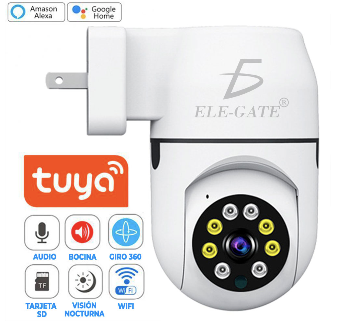 Cámara De Seguridad Inalámbrica Con Enchufe 1080p Wifi 2.4G