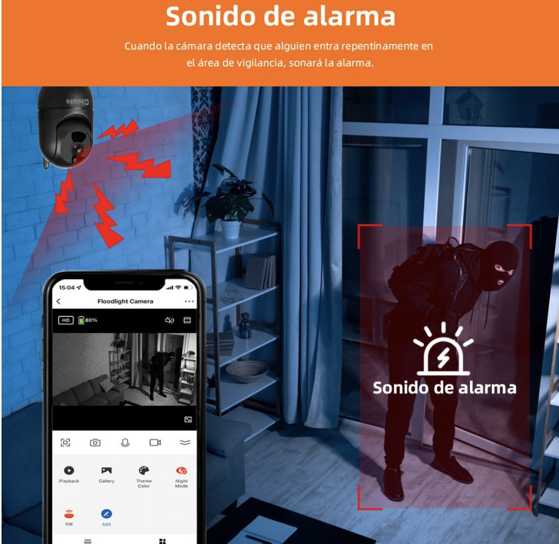 Cámara De Seguridad Ip 5g Wifi 1080p Ptz Vigilancia con Alexa
