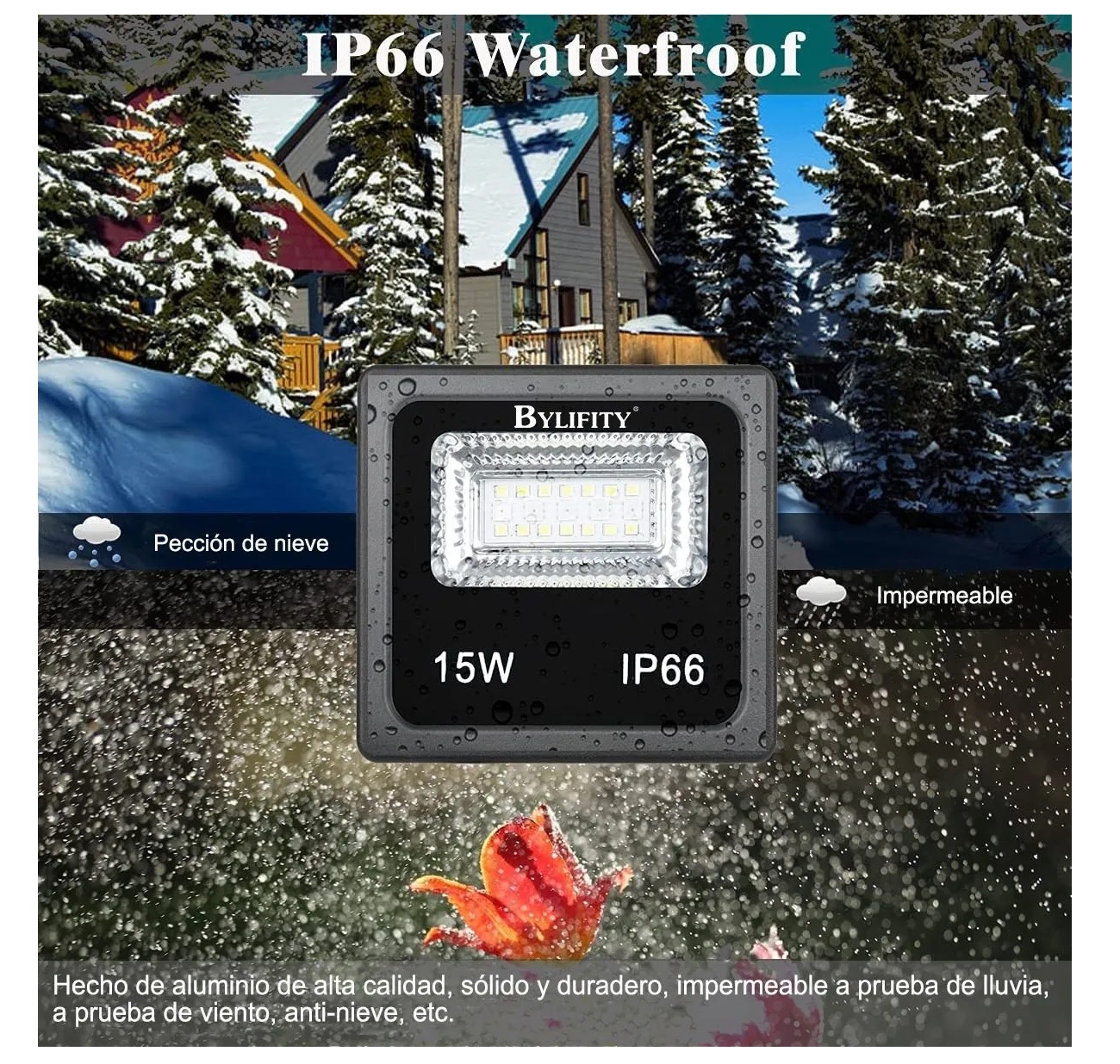 Reflector Led Rgb 15w Luses Led De Colores Exterior Ip66