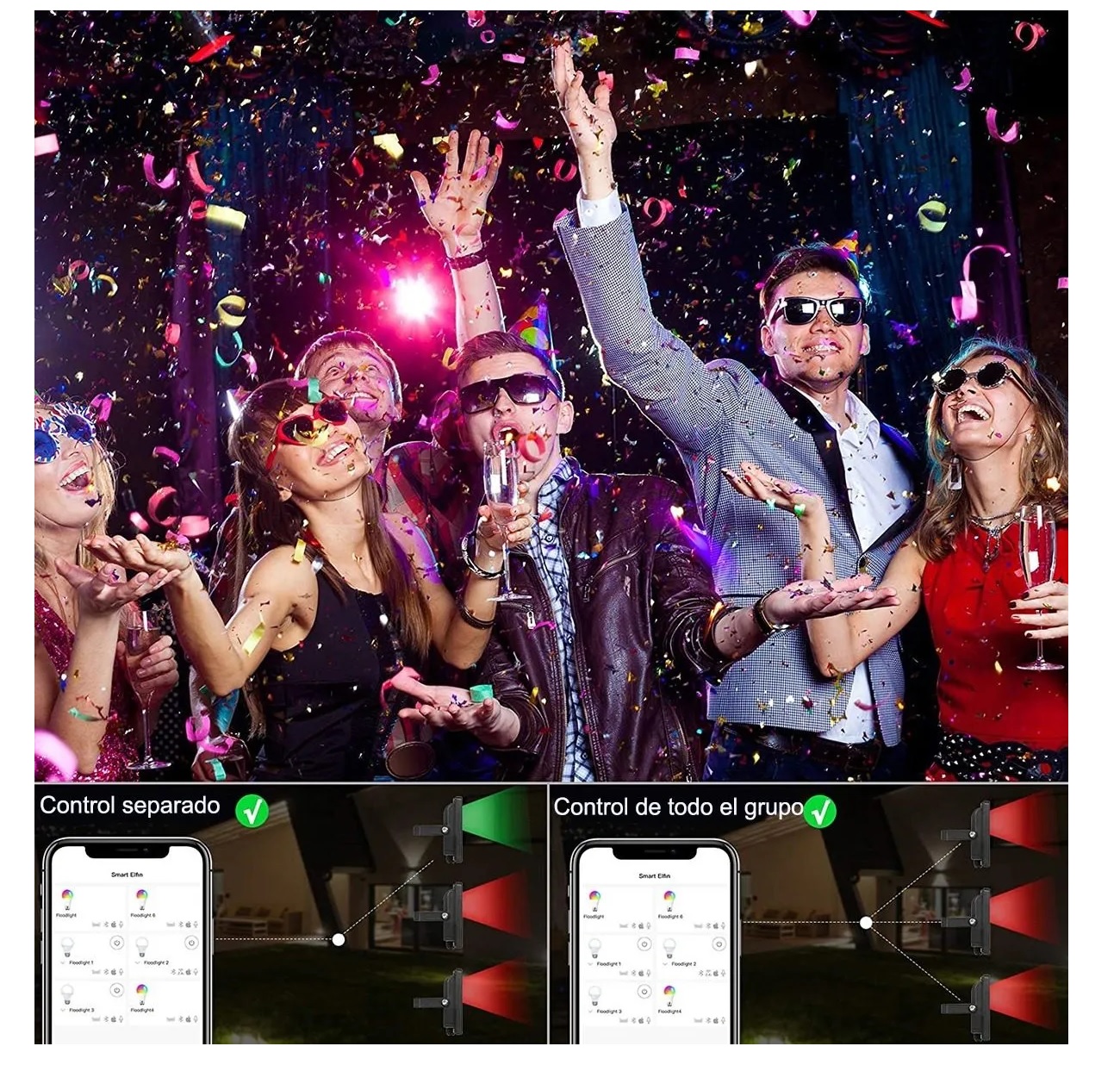 Reflector Led Rgb 15w Luses Led De Colores Exterior Ip66