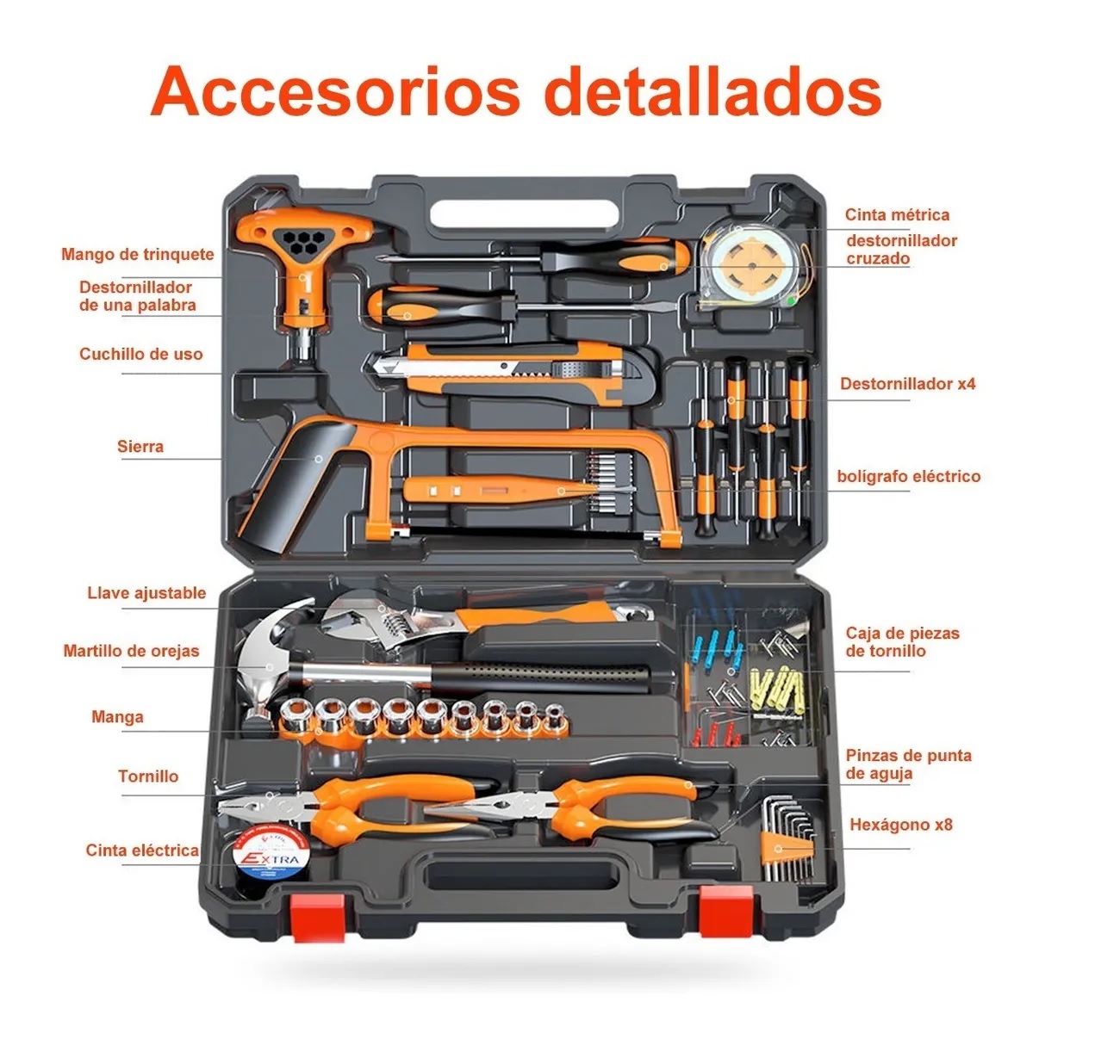 Juego De Herramientas De Reparación Mecánica De 82 Piezas
