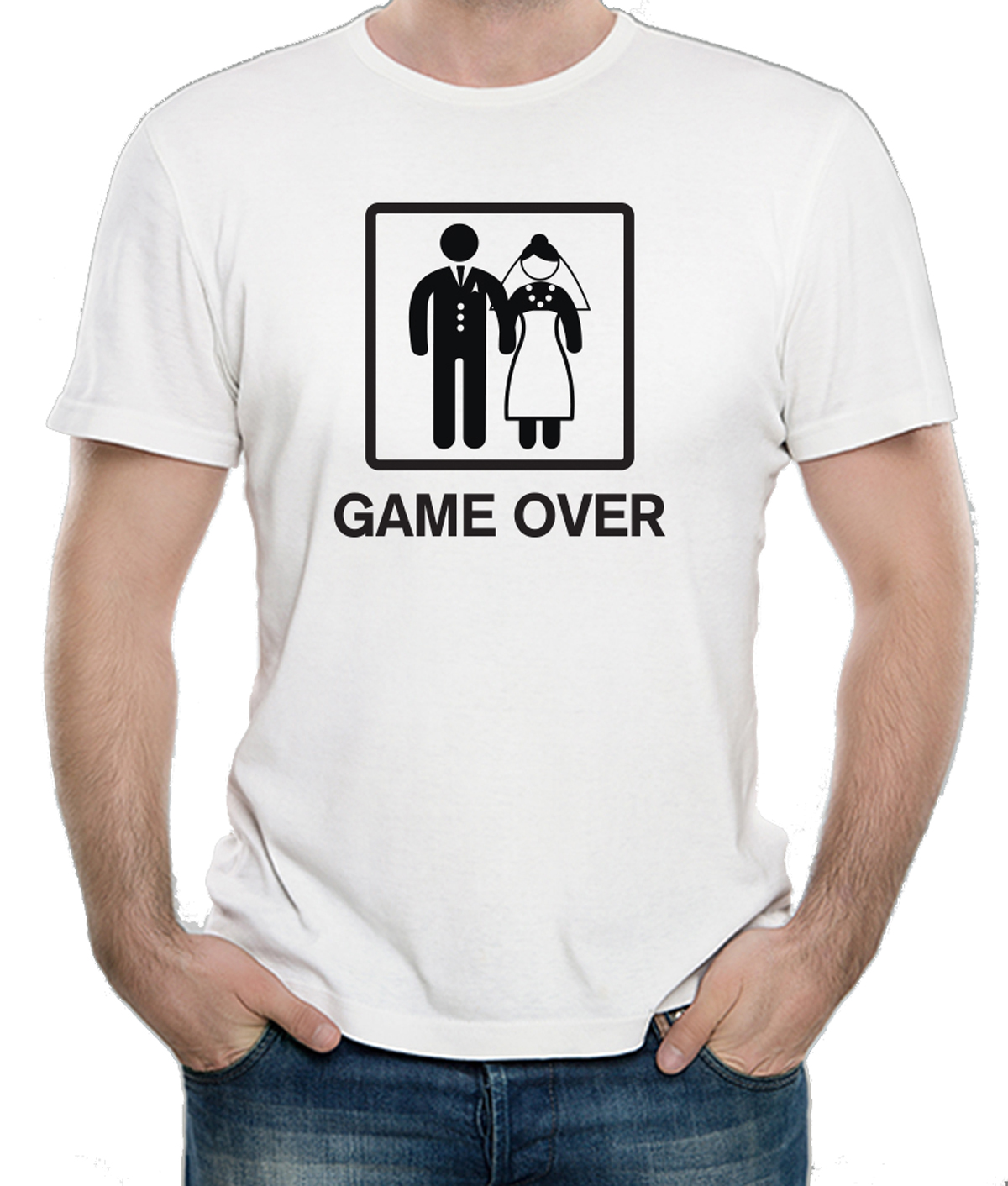 Playera para Hombre Gamer Boda Game Over