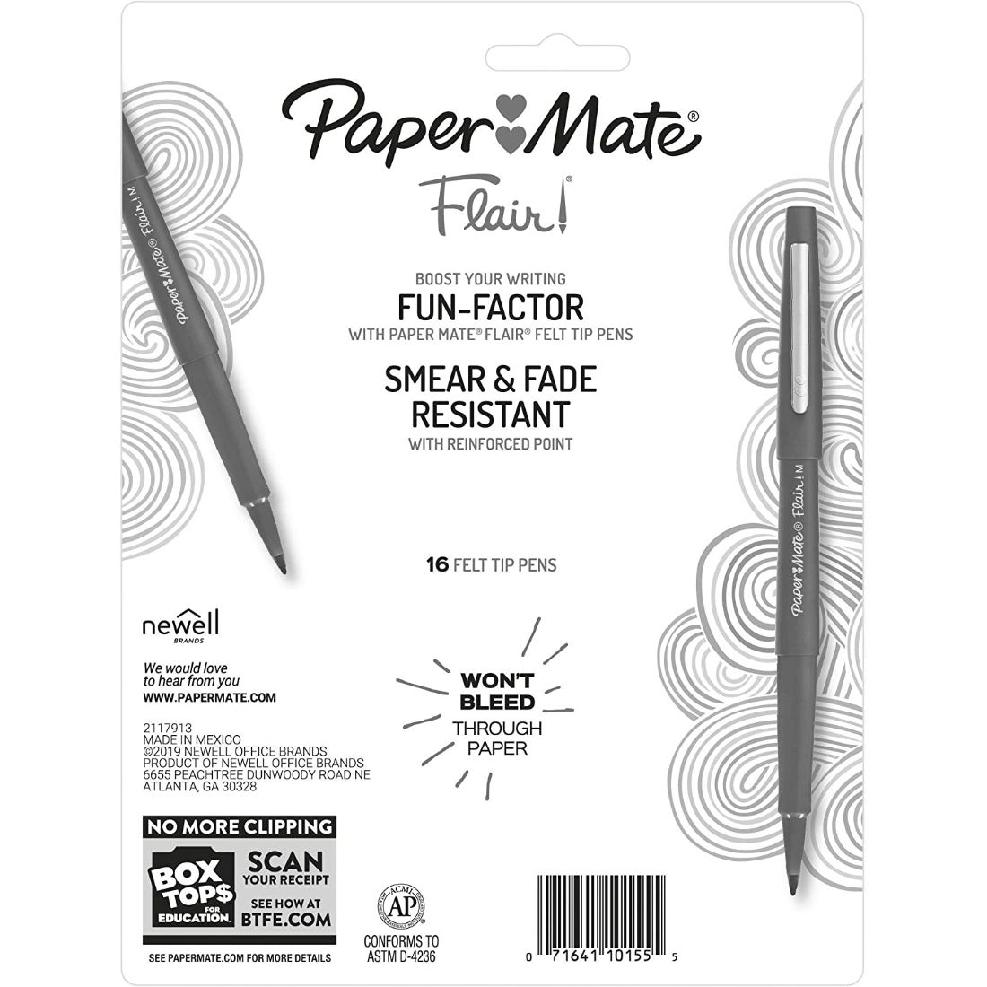 Paper Mate Flair Marcadores con punta de fieltro, varios colores, Variados, 16-Count