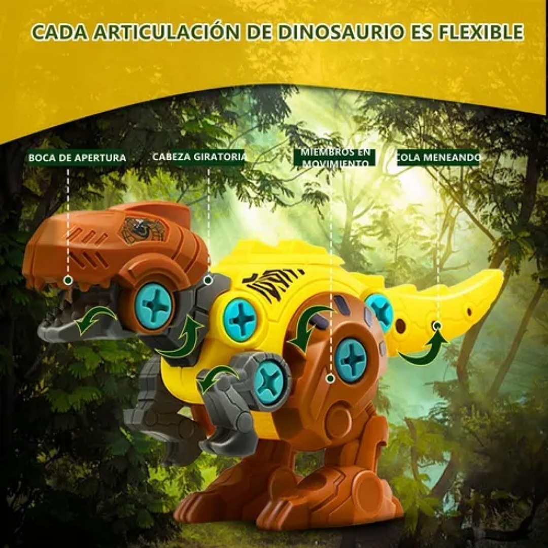 4 Dinosaurios Juguete Construcción Montaje Taladro Electrico