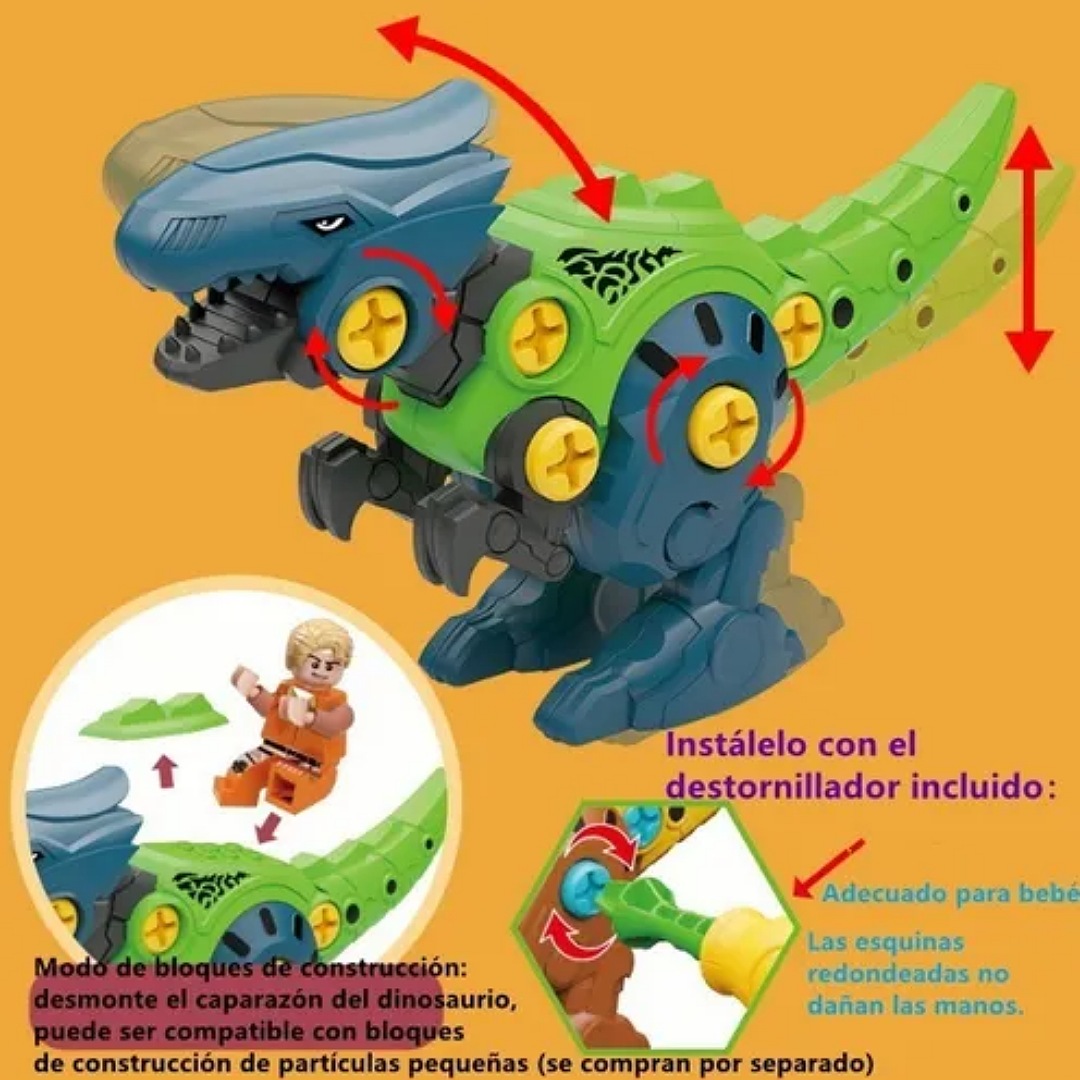 4 Dinosaurios Juguete Construcción Montaje Taladro Electrico