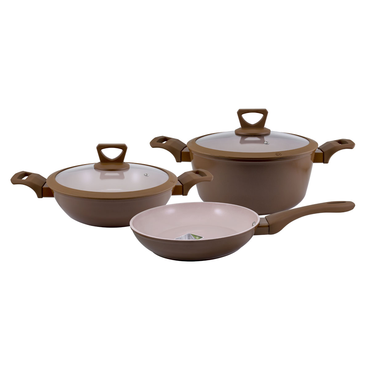 Batería de Cocina de Aluminio con Base de Inducción Alfa Café CO-85615