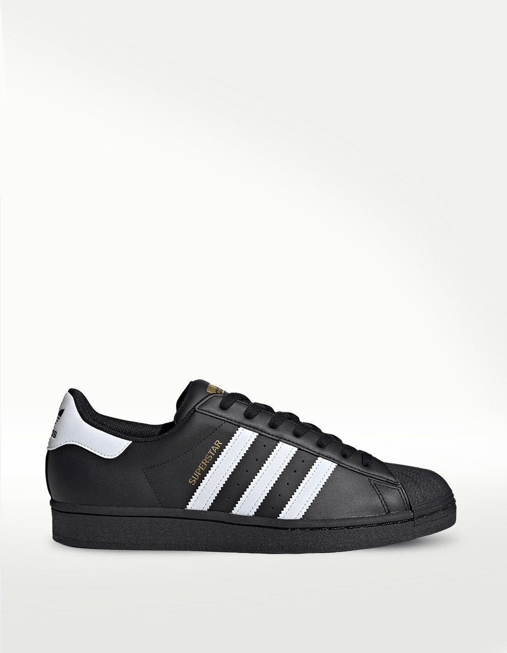 TENIS ADIDAS SUPERSTAR FOUNDATION NEGRO CON FRANJAS BLANCAS (EG4959Y EF5398)