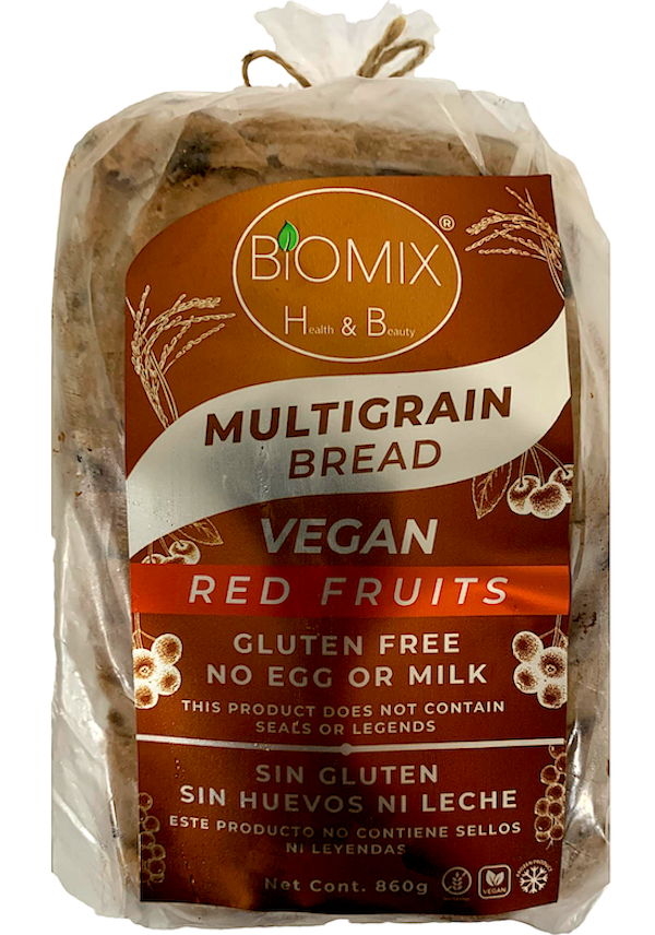 Pan Multigranos Certificado Sin Gluten, Lácteos Ni Huevo con Frutos Rojos 860 Gr Vegano, F.D.A Keto Friendly
