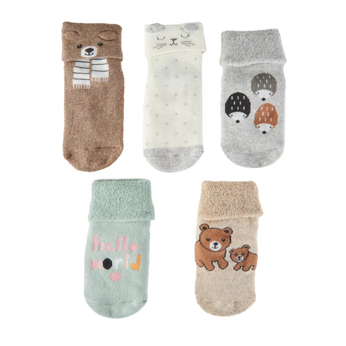 Set de 5 pares de calcetines para bebita de 12 a 24 meses de edad, marca Hellodream, mod. 1054166