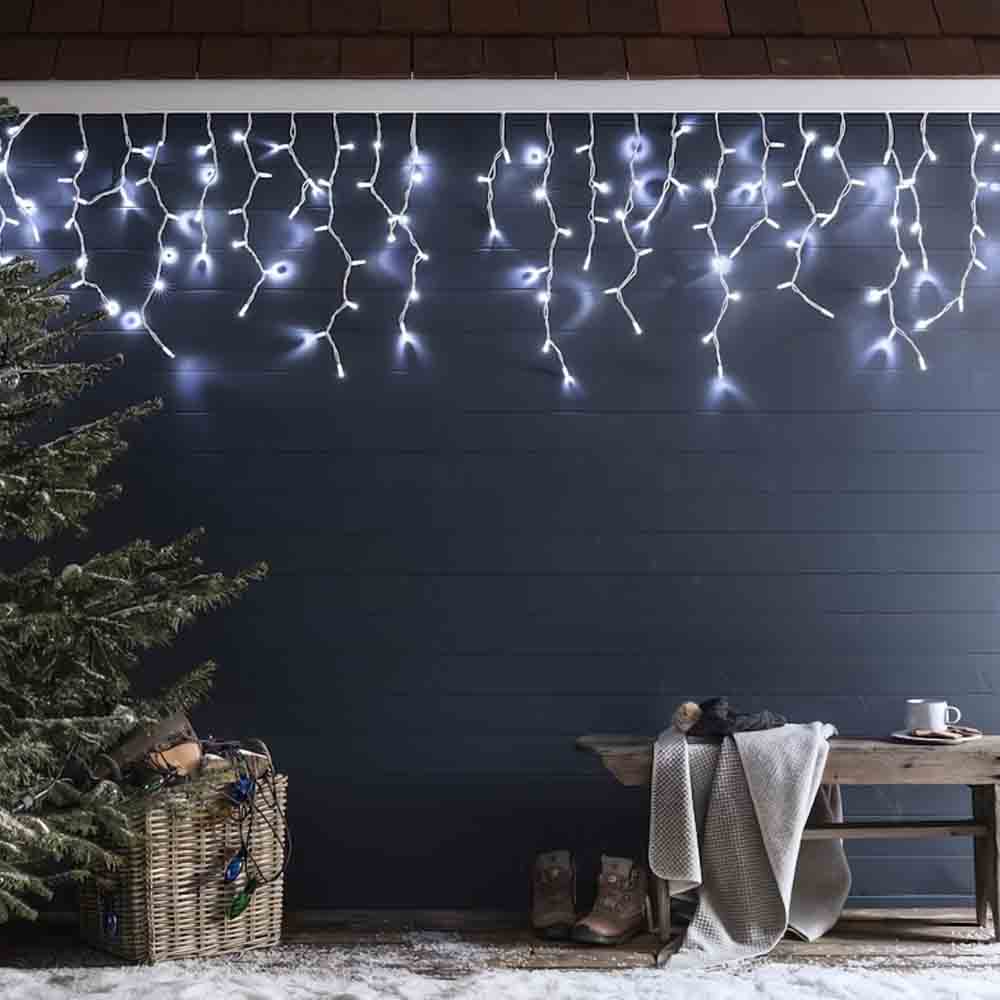 Cascada de Luces Navideñas Led 200 Focos Luz Blanca brillante