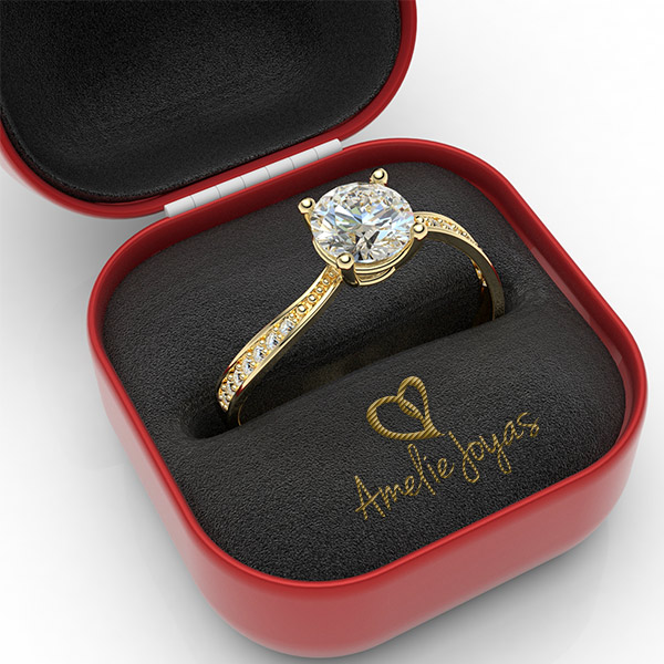 Anillo de compromiso en Oro Amarillo de 10K Amelie Joyas