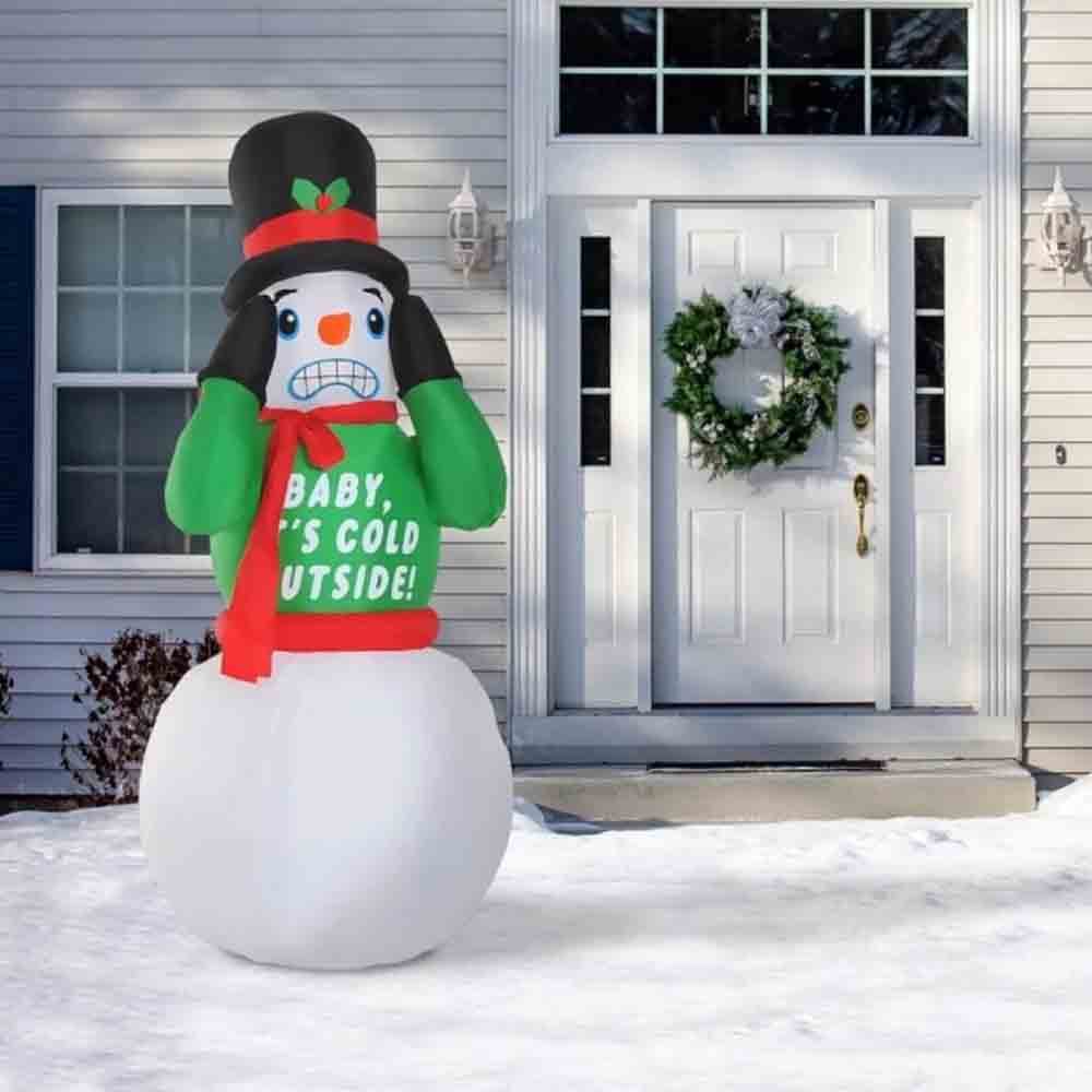 Inflable Navideño Muñeco de Nieve con movimiento Alto 1.85 m con Luz led integrada Kyuden Home