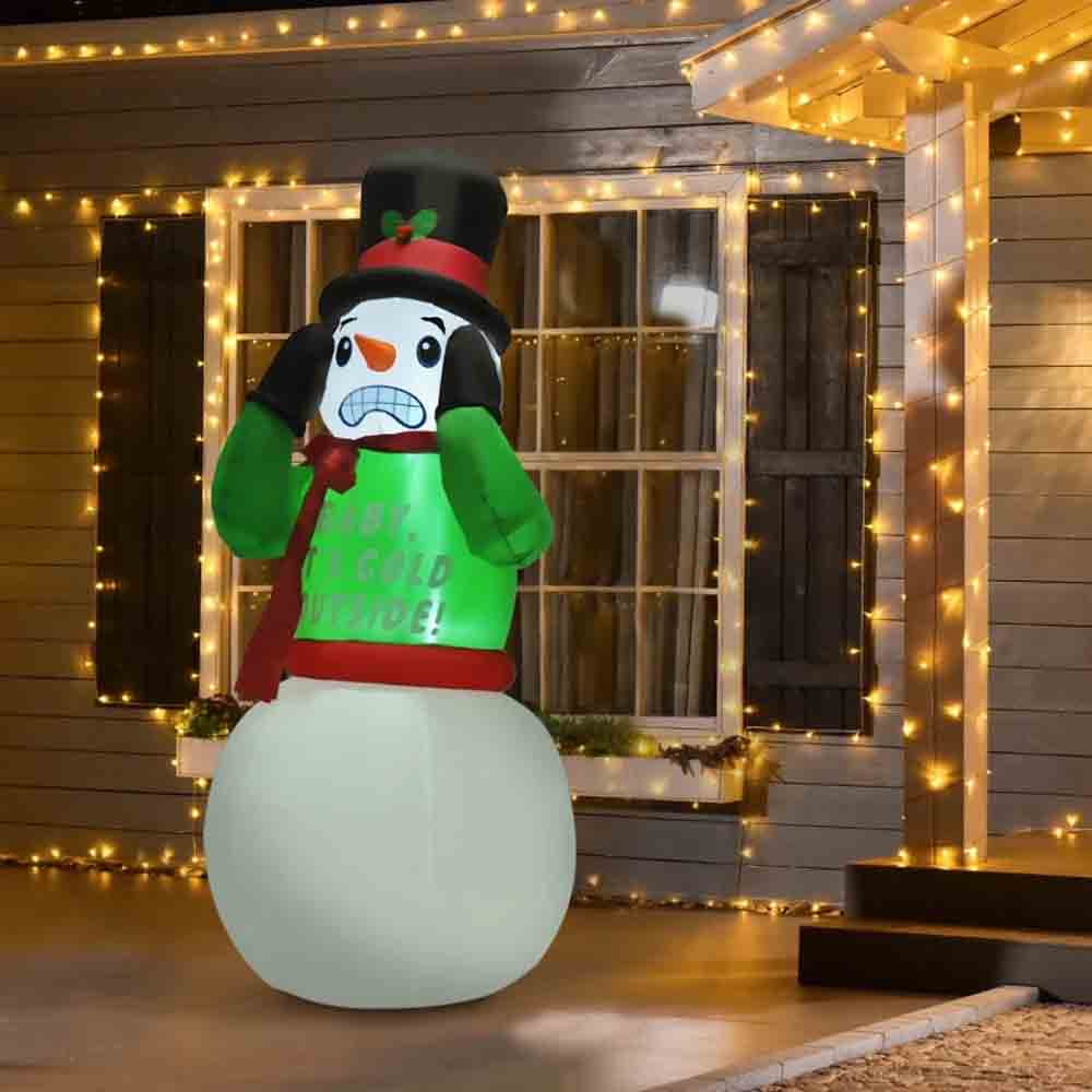 Inflable Navideño Muñeco de Nieve con movimiento Alto 1.85 m con Luz led integrada Kyuden Home