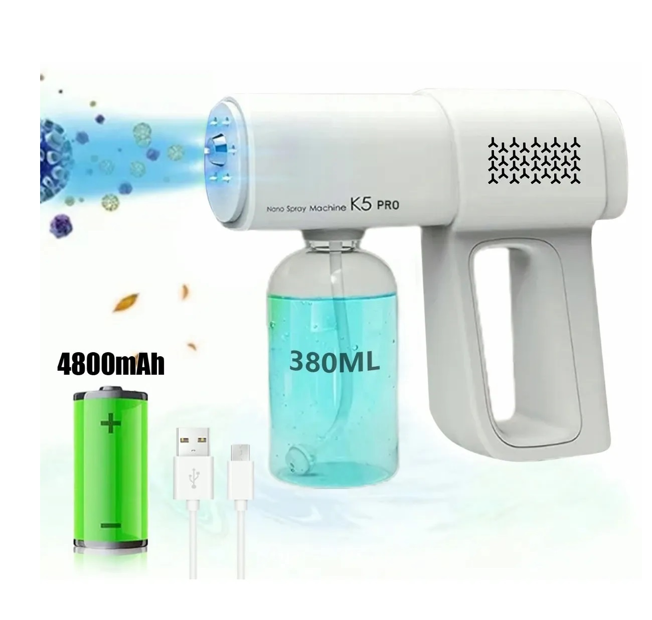 Desinfectante Pistola Sanitizante Nano Blu Spray Inalambrica