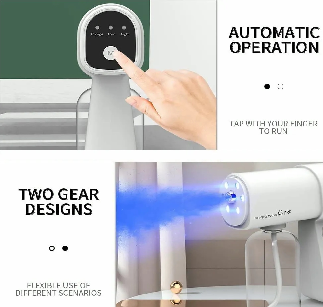 Desinfectante Pistola Sanitizante Nano Blu Spray Inalambrica