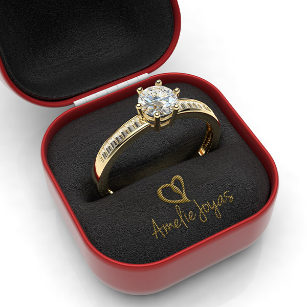 Anillo de compromiso en Oro Amarillo de 14K Amelie Joyas