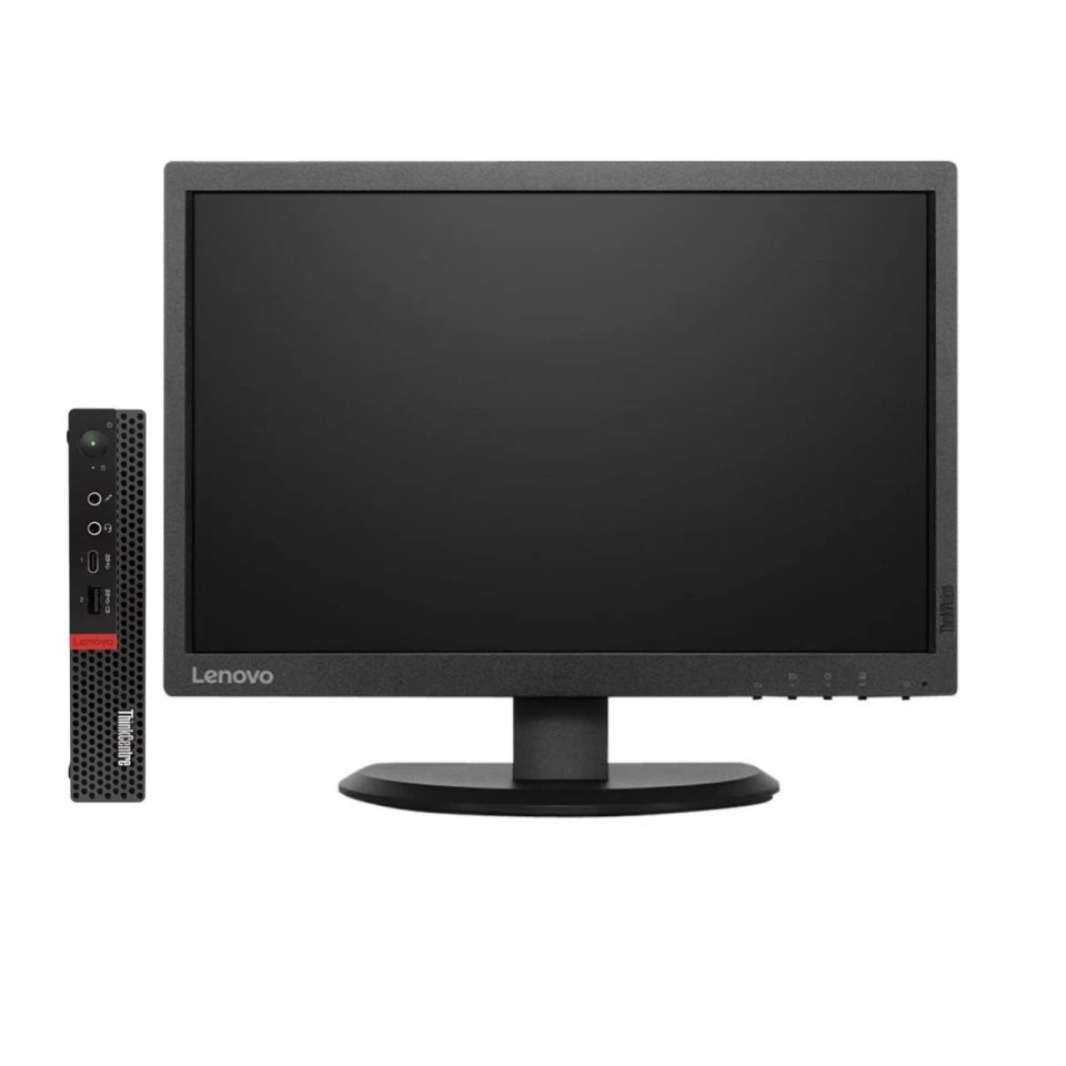 PC Lenovo Tiny M720q Intel Core i5-8  con  4 GB y  240  GB SSD con Monitor de 19p  Equipo clase A, Reacondicionado                