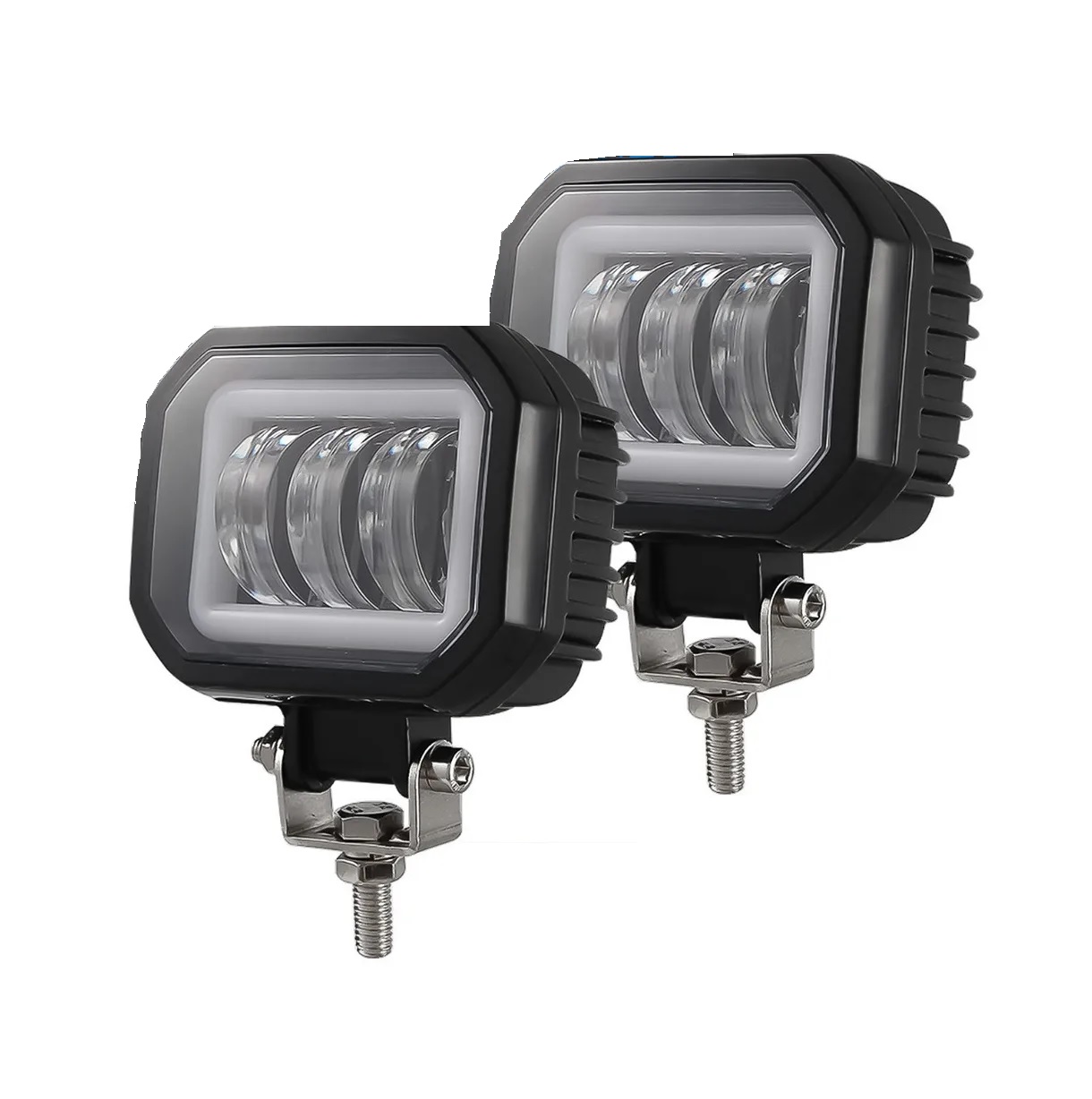 Par Faros Ojos De Ángel 4'' Faro Niebla Luz Blanca Auto Moto