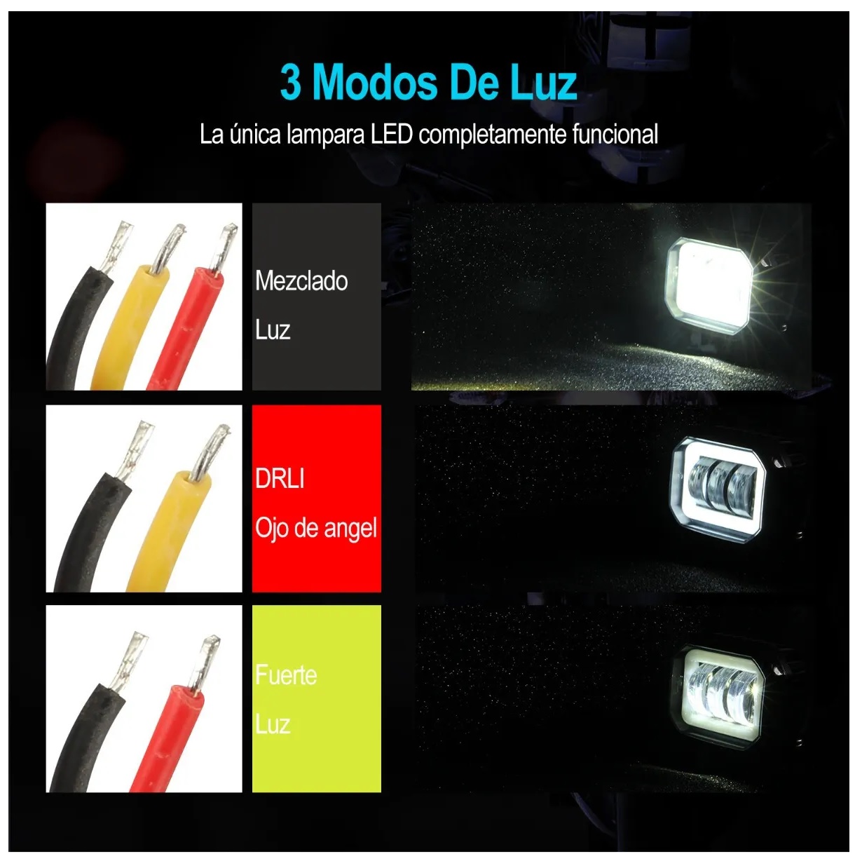 Par Faros Ojos De Ángel 4'' Faro Niebla Luz Blanca Auto Moto