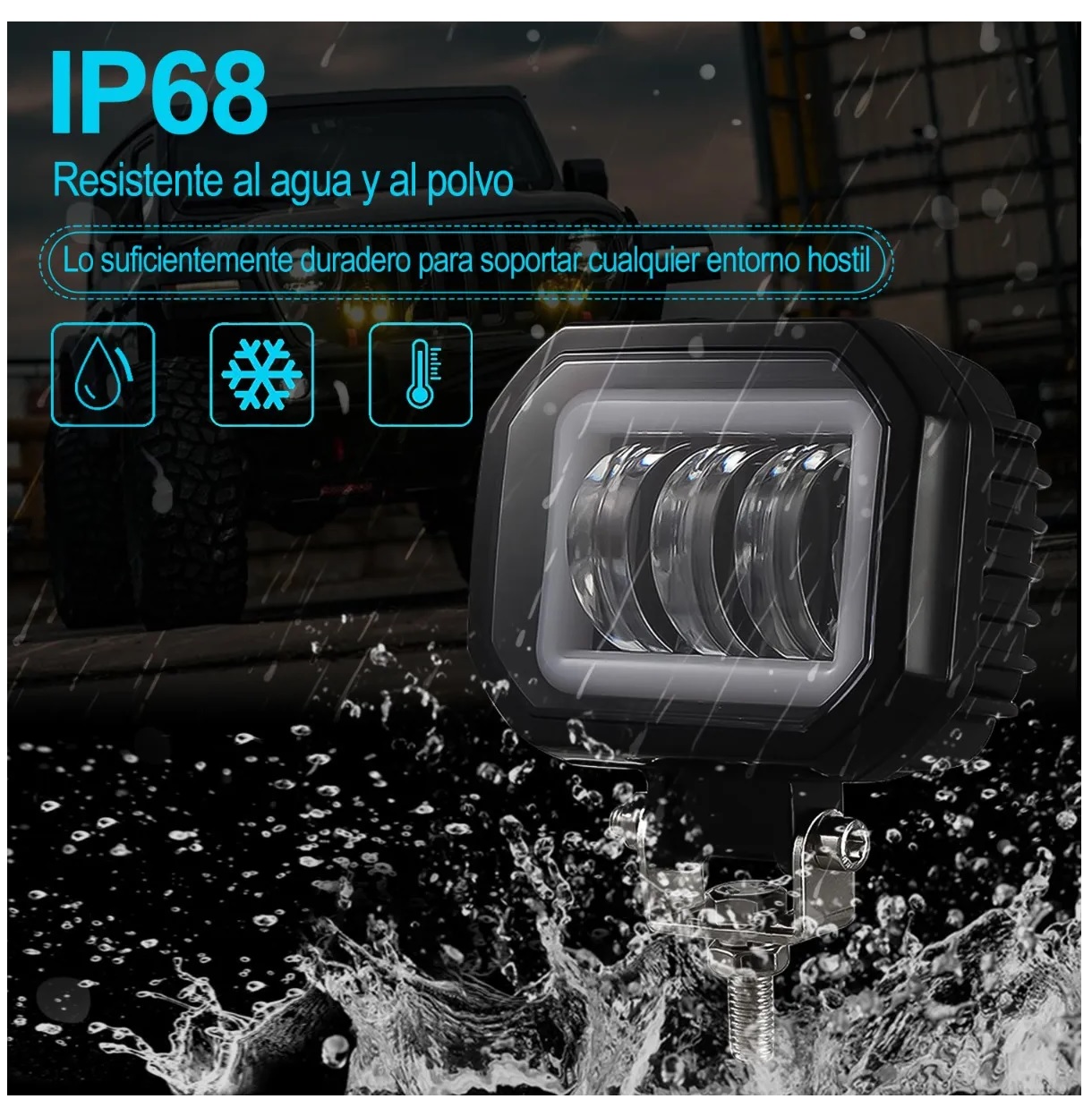 Par Faros Ojos De Ángel 4'' Faro Niebla Luz Blanca Auto Moto