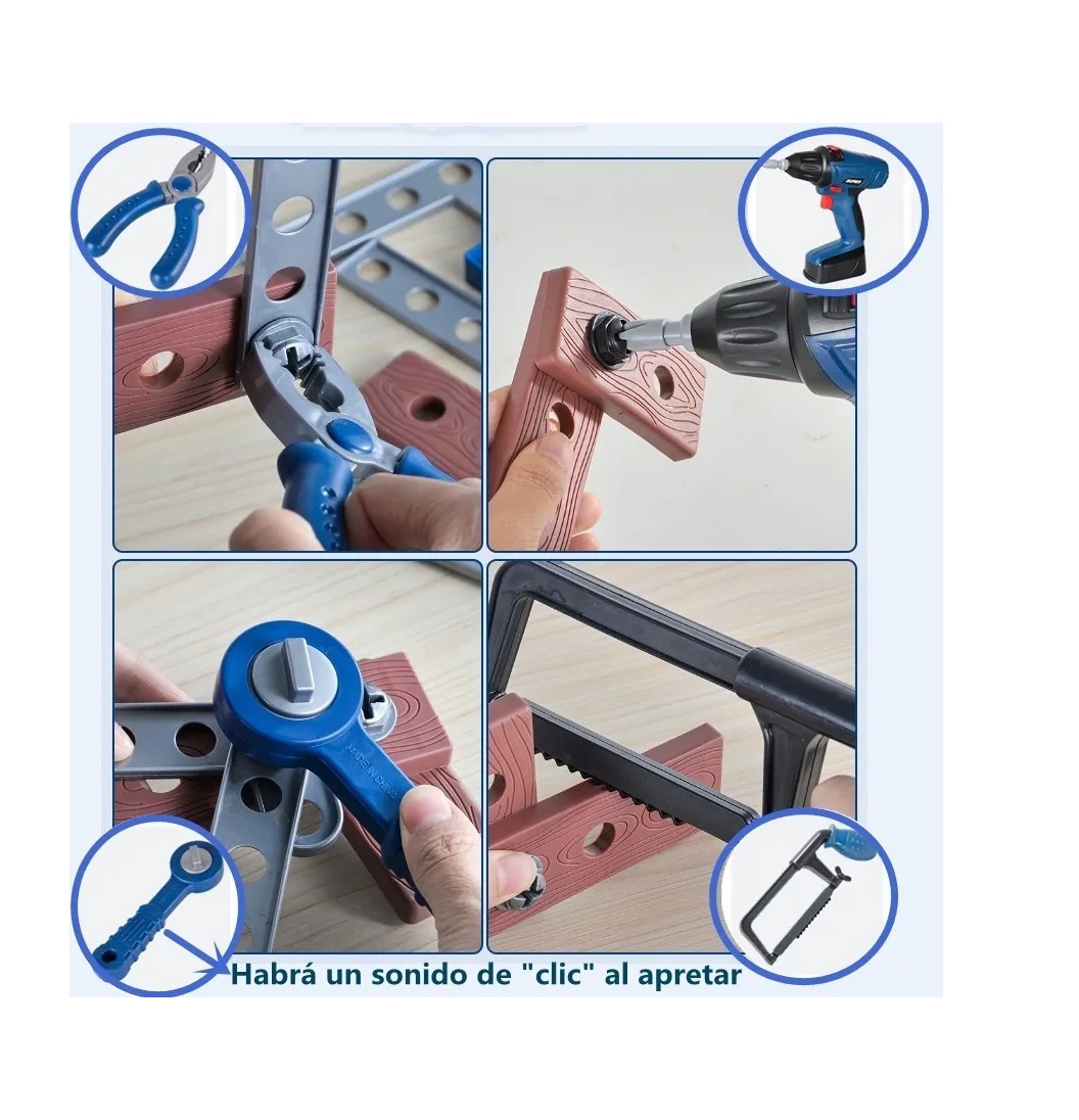 Juguete Herramientas Caja Taladro Infantil Accesorios