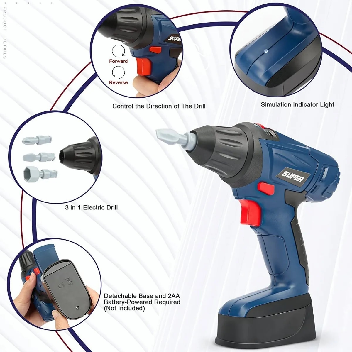 Juguete Herramientas Caja Taladro Infantil Accesorios