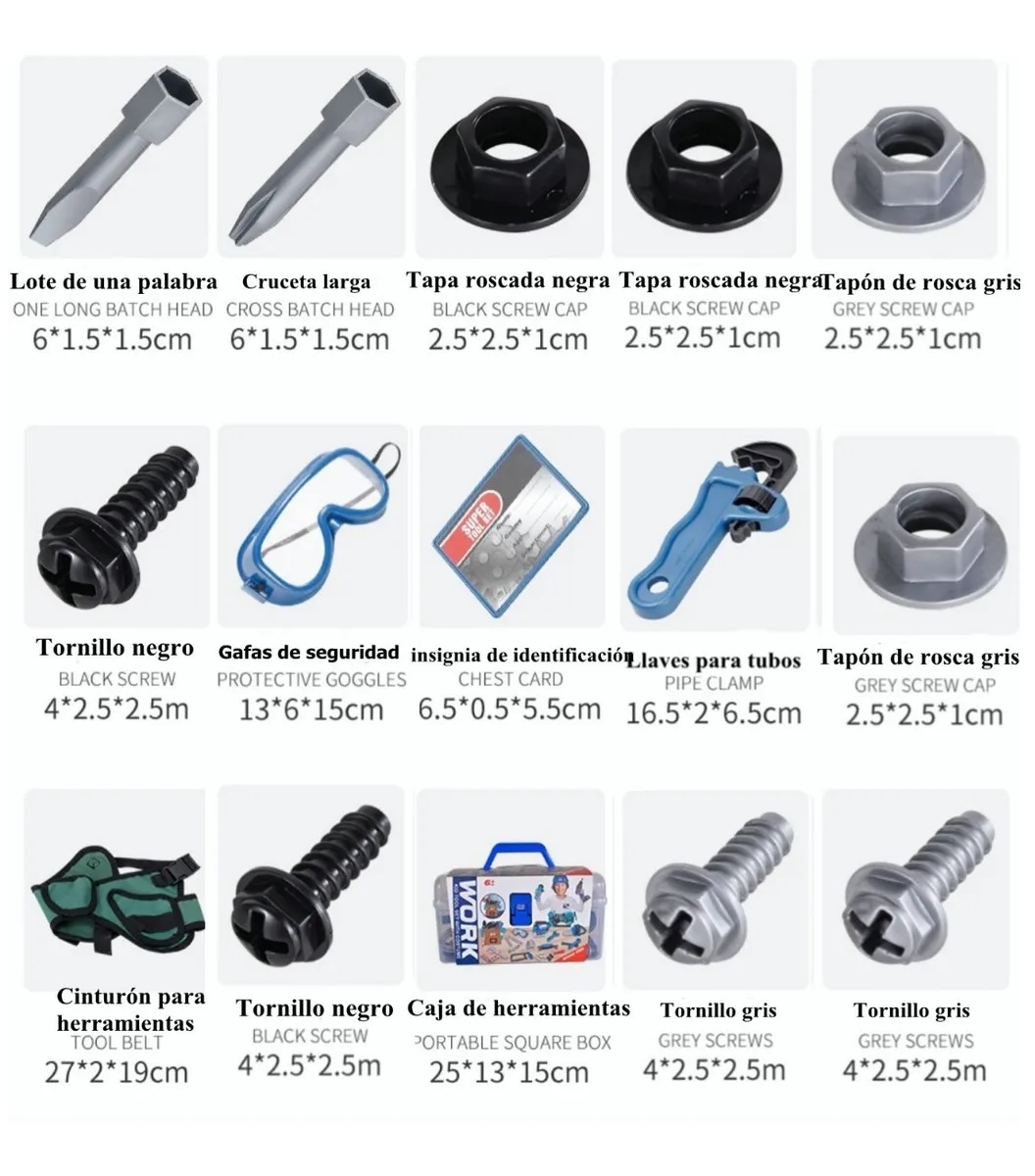 Juguete Herramientas Caja Taladro Infantil Accesorios