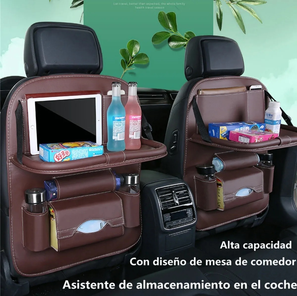 Organizador Para Auto Asiento Trasero Contra Agua Marron