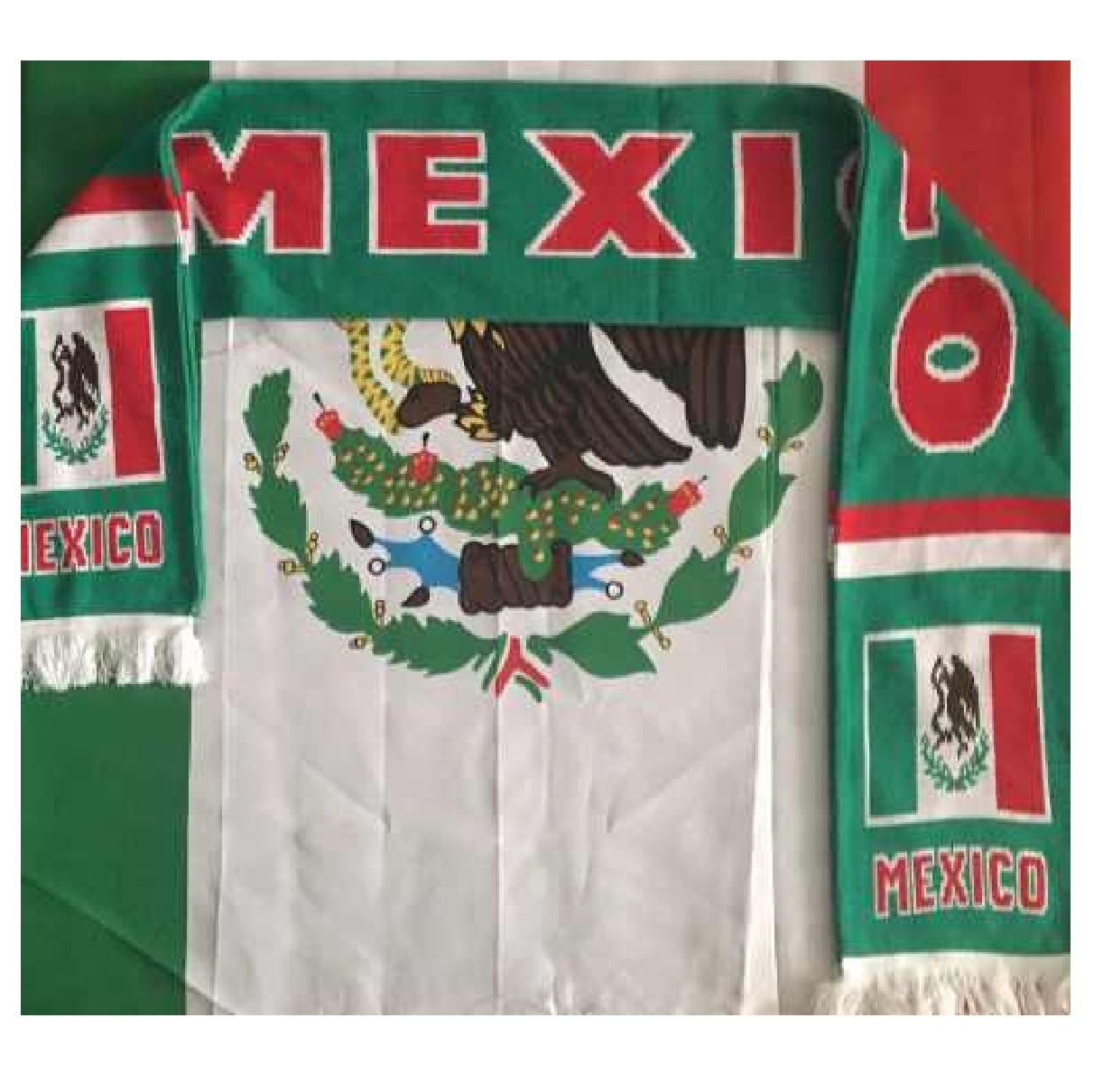 Bufanda Doble Vista Mexico Futbol Soccer Mundial