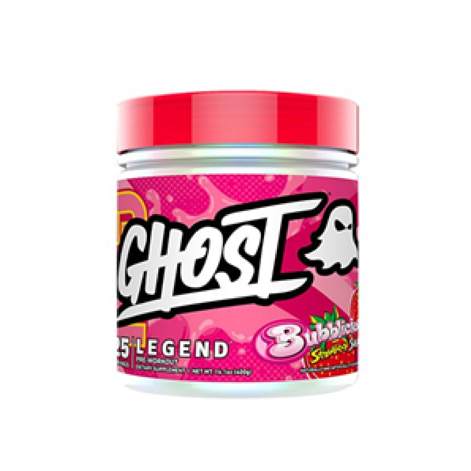 GHOST Legend Pre-Workout - Bubblicious Strawberry Splash (14.1 oz. / 25 porciones)