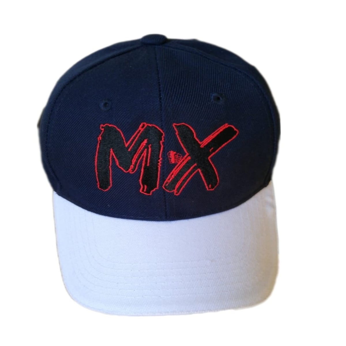 Gorra MX Blanco/azul Acrílico Beisbol Mod. Clásica Letra MX