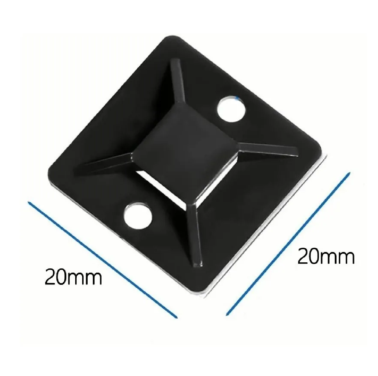 Bases Adherible Negro/blanco Para Cincho 20mm Bolsa 500pzas Negro